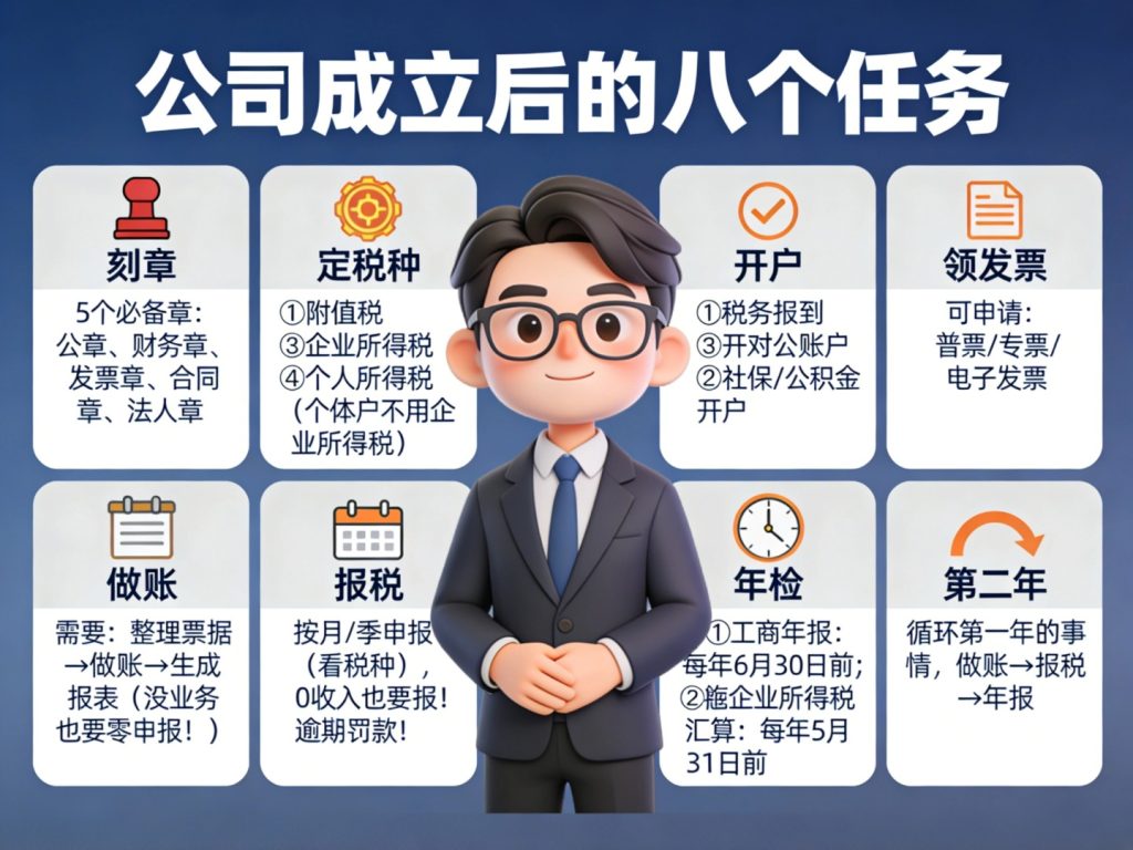 公司成立后的八个任务-苏州东捷财税