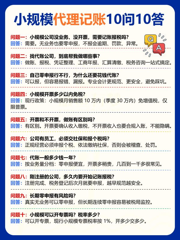小规模公司 10 大财税疑问！老板必看-苏州东捷财税